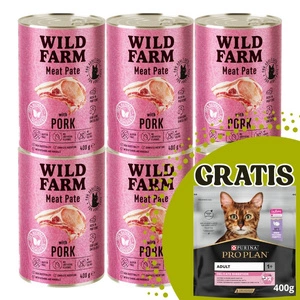 WILD FARM Pastete Schweinefleisch 6x400g - glutenfreies Katzenfutter