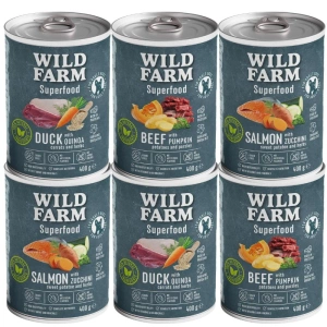 Wild Farm Superfood MIX 6x400g getreidefreies Hundefutter
