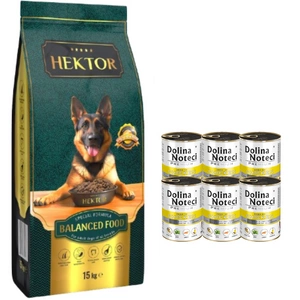 HEKTOR BALANCED Erwachsene 15kg + DOLINA NOTECI Premium reich an Huhn 6x400g
