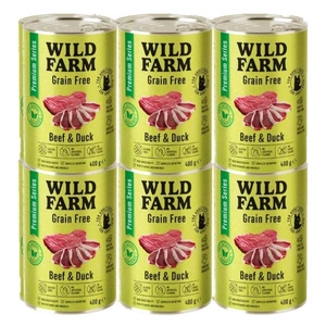 WILD FARM Premium getreidefreies Rind und Ente 12x400g - getreidefreies Katzenfutter