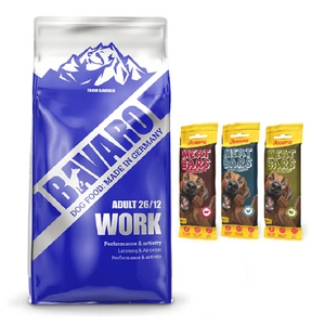 JOSERA Bavaro Work 26/12 Adult 18kg + JOSERA Meat Bars MIX 3x40g
