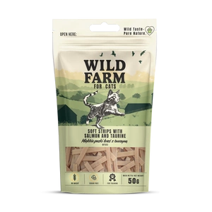 WILD FARM soft strips Lachs mit Taurin 50g Katzenleckerli