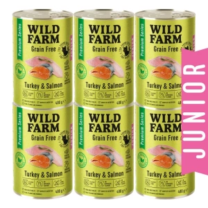 WILD FARM Premium Grain Free Truthahn und Lachs 6x400g - getreidefreies Kätzchenfutter