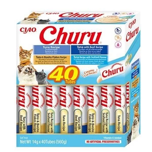 INABA Churu für Katzen - gemischte Geschmacksrichtungen mit Thunfisch 40x14g
