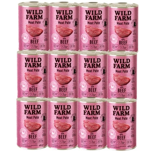 WILD FARM Pate Beef 12x400 g – glutenfreies Katzenfutter