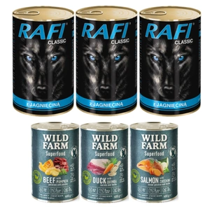 Rafi Classic mit Lamm in Sauce 3x1240g + Wild Farm Superfood MIX 3x400g