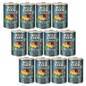 Wild Farm Superfood Rindfleisch 12x400g getreidefreies Hundefutter