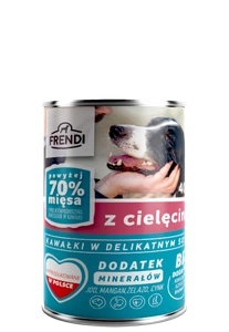 Frendi-Stücke in delikater Sauce mit Kalbfleisch für Hunde 10x400g + 2x400g GRATIS!!!