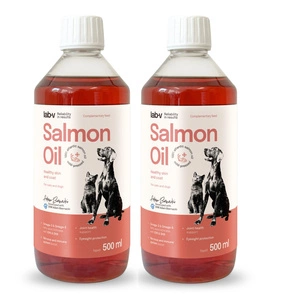 Lab-v Lachsöl – 100 % Lachsöl für Hunde und Katzen 2x500 ml