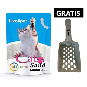 Silikon-Katzenstreu Sand Micro - PH Control 3.8l ( Wechselt die Farbe, um frühe Anzeichen von Krankheiten zu erkennen) + Schaufel für Streu GRATIS!