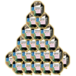 SHEBA Finesse Schale 22x85 g – Alleinfuttermittel für ausgewachsene Katzen, mit Lachs, in Pastete