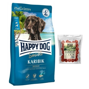Happy Dog Supreme Karibu 11kg + WILD FARM Weiche Lammwürfel 500g Hundeleckerli
