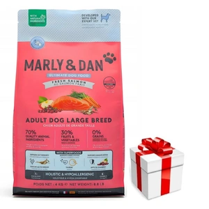Marly & Dan Adult Dog Large Breed Fresh Salmon Holistic & Hypoallergenic 12kg Trockenfutter + Überraschung für den Hund
