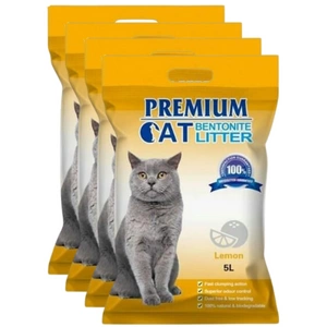 Premium-Katzenklumpstreu aus Bentonit - Zitrone für Katzen 4x5L