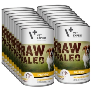 Vetexpert RAW PALEO Welpen Pute 18x400g - Dose Pute