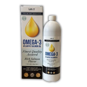 Lab-v Omega-3 100 % Hochwertiges Öl vom Atlantischen Lachs für Hunde und Katzen 1000 ml
