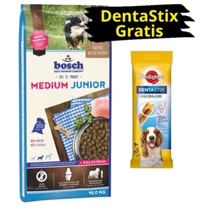 Bosch Medium Junior 15 kg + PEDIGREE DentaStix GRATIS!