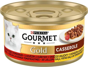 Purina Gourmet Gold mit Rindfleisch und Hühnerfleisch in Tomatensauce 12 x 85g