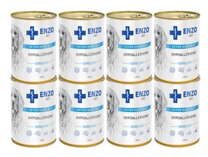 ENZO VET Hypoallergenes Futter mit Pute für Hunde 8x400g