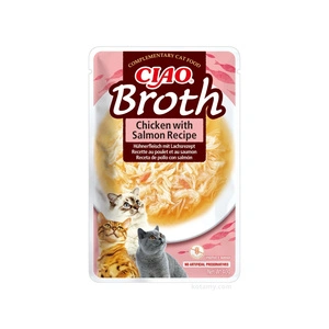 INABA Ciao Broth Katzenfutterzusatz mit Huhn- und Lachsgeschmack in Brühe 40g