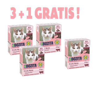 BOZITA Cat Beef in Sauce 3x370g  + 1x370g GRATIS !!!