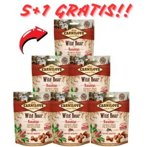 Carnilove Crunchy Snack, Wildschwein und Hagebutte 200 g 5+1 GRATIS!!