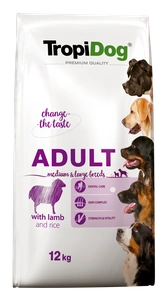 TROPIDOG premium adult medium & large breed with lamb & rice + Überraschung für den Hund