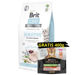 BRIT Care Cat Grain-Free Sensitive Allergy Management Insect 7kg + Pro Plan 1x400g GRATIS!