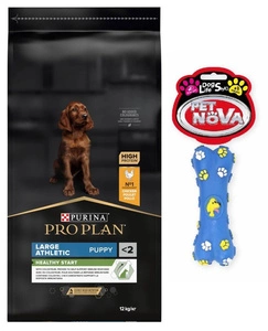 Purina Pro Plan Pro Plan Puppy Large Athletic Huhn 12kg + Gummiknochen GRATIS!
