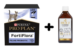 PURINA PVD FortiFlora 30 Beutel + Lab-V Lachsöl 250ml