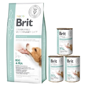 Brit GF Tiernahrung Hund Struvite 12 kg + BRIT GF veterinärmedizinische Diäten Hund Struvite 3x400g