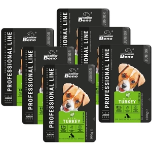 SUPER BENO Junior Welpenbeutel für alle Rassen mit Pute 6x100g