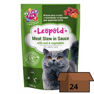 Leopold Kalbsragout in Sauce mit Gemüse für Katzen 24x100g