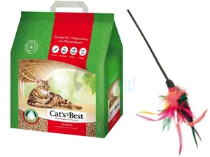 Cat's Best Eco Plus / Original Katzenstreu 10l /4,3kg+TRIXIE Spielstab Spielzeug für Katze 50 cm
