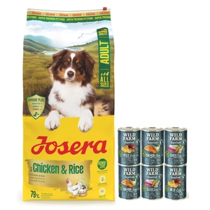 JOSERA Huhn&Reis 12,5kg + Wild Farm Superfood MIX 6x400g