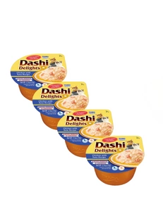 Inaba DASHI Ergänzungsfuttermittel für Katzen - Brühe mit Huhn- und Thunfischgeschmack 4x70 g