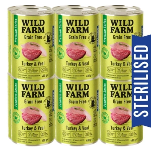 WILD FARM Premium Grain Free Turkey and Veal 12x400g - getreidefreies Futter für sterilisierte Katzen
