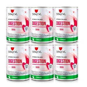 Disugual Veterinary Nassfutter für Hunde DIGESTION Kaninchen (Erwachsene) 6x400g