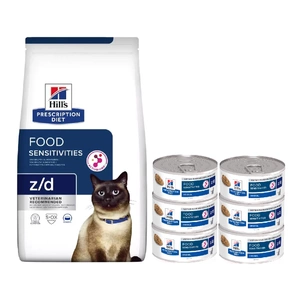HILL'S PD Prescription Diet Feline z/d Food Sensitivities 1.5kg + HILL'S PD Prescription Diet Feline z/d Food Sensitivities 6x156g