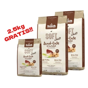 Bosch Soft Adult Duck & Kartoffeln 2x12,5 kg+2,5kg GRATIS!!