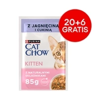 CAT CHOW Kitten Food mit Lamm und Zucchini in Sauce 85g - 20 PACKS + 6 FREE !!!