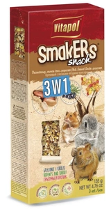 VITAPOL Sticks für Nagetiere "Smakers" 3in1 (nussig / Waldfrucht / Popcorn) 3 Stk.
