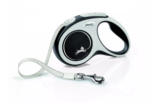 FLEXI New Comfort Leine schwarz L 5m bis zu 60kg- Gurt