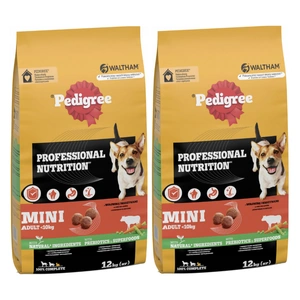 PEDIGREE Trockenfutter für kleine Hunderassen mit Rindfleisch und Gemüse 2x12 kg