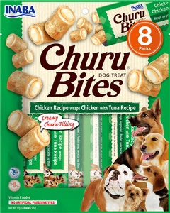 INABA Churu Bites für Hunde mit Huhn und Thunfisch Geschmack 8x12g