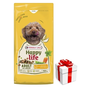 VERSELE-LAGA Happy Life Adult mit Huhn 12,5kg - Hundefutter für Erwachsene mit Huhn + Überraschung für den Hund