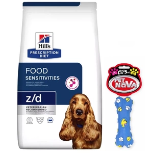 HILL'S PD Prescription Diet Canine z/d Food Sensitivities 10kg + Gummiknochen GRATIS!