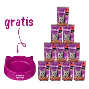 Whiskas Adult mit Rindfleisch in Katzensauce 10x400g + KATZENNAPF GRATIS!!