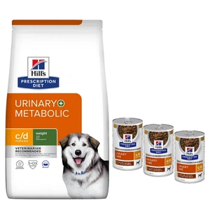 HILL'S PD Prescription Diet Canine c/d Urinary + Metabolic 12kg + HILL'S PD Prescription Diet Canine c/d 3x354g