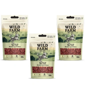 WILD FARM Chips mit Ente und Kabeljau 3x50g Leckerbissen für Katzen